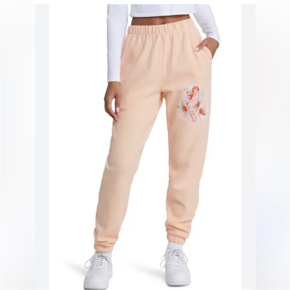 Boys Lie I’m Not Where You Left Me Sweat Pants Peach Angels Small